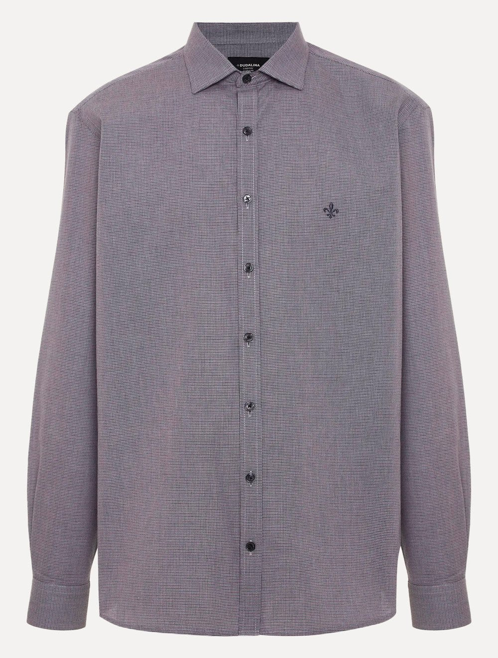 Camisa Dudalina Masculina Comfort Fit Superfine Cotton Beveled Cinza Escuro