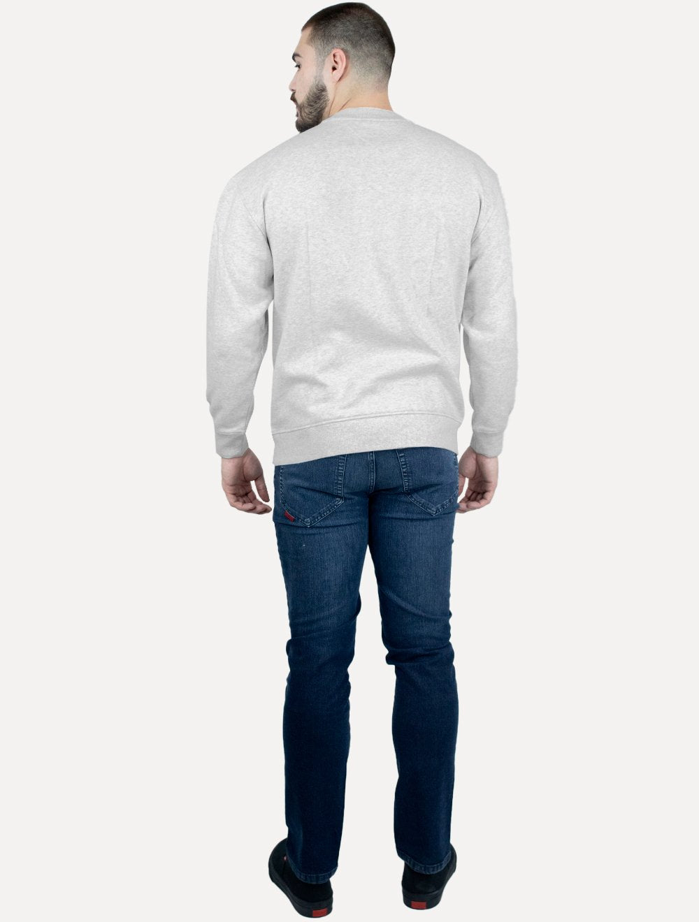 Moletom Tommy Jeans Masculino Relaxed C-neck Varsity Cinza Claro Mescla