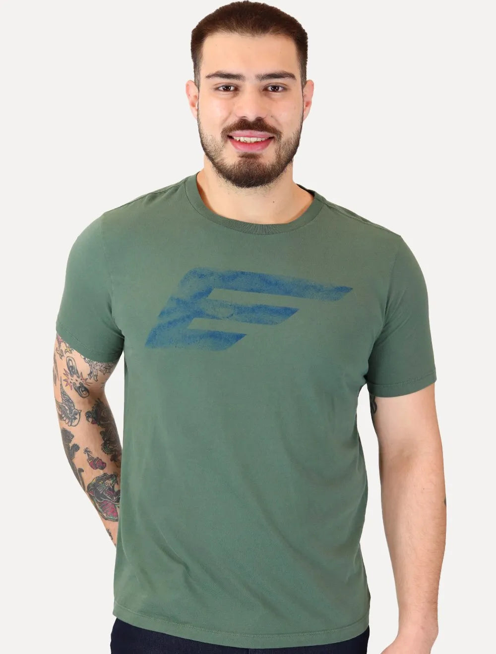 Camiseta Ellus Masculina Cotton Fine Maxi Easa Classic Verde