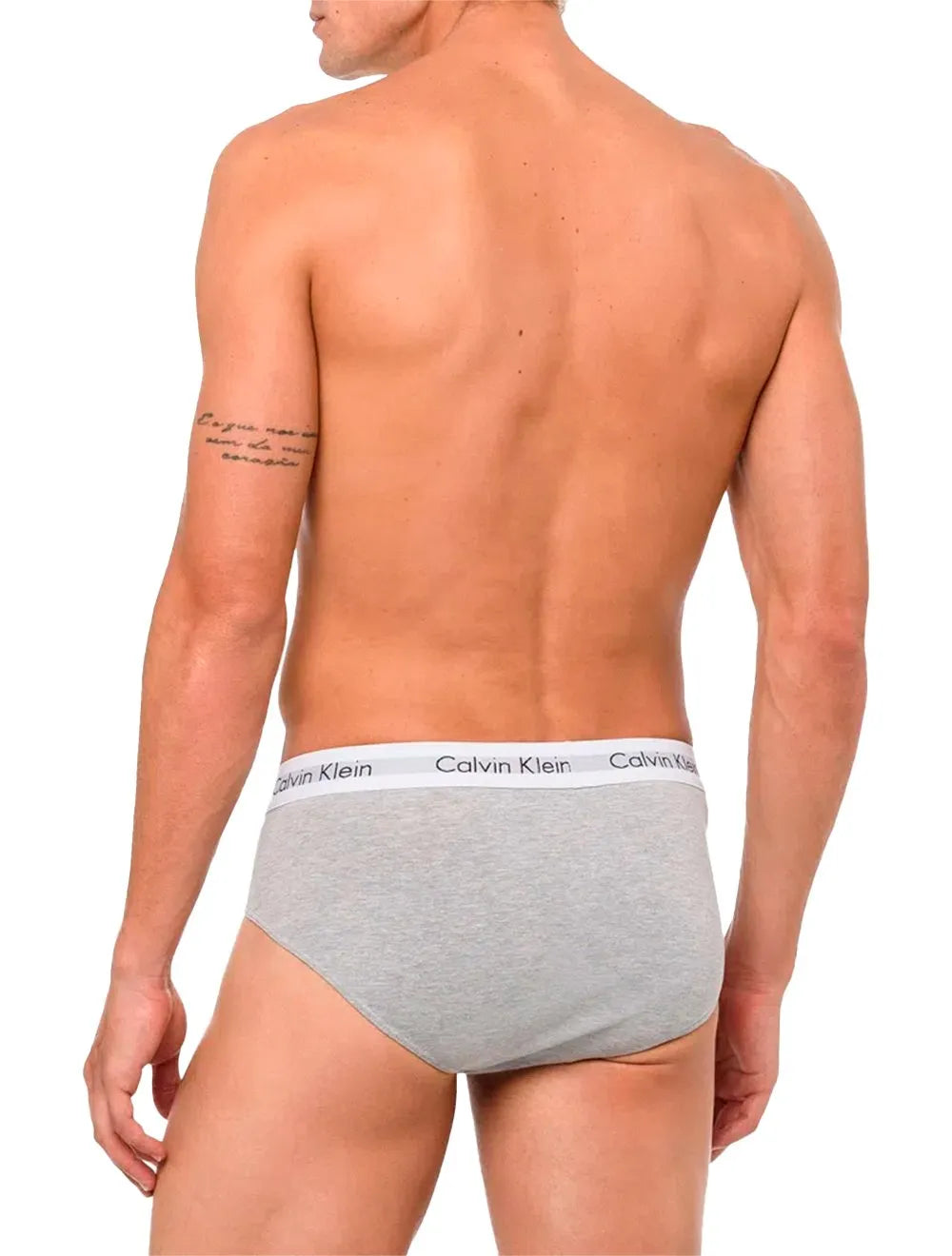 Cueca Calvin Klein Brief Cotton Stretch Classic Preta/ Branca/ Mescla Pack 3UN