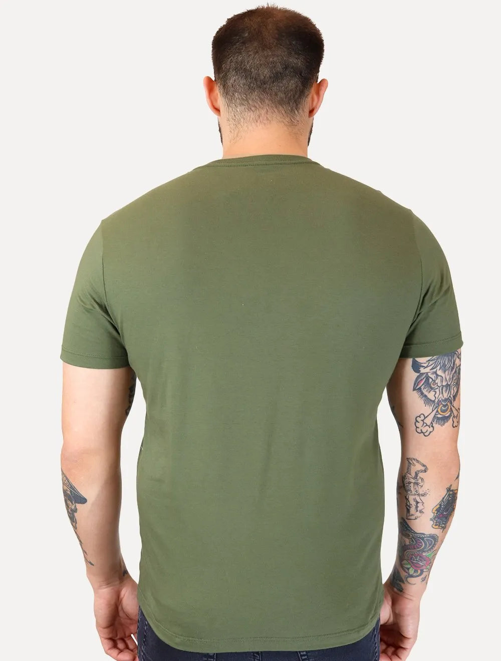 Camiseta Guess Masculina Silk Arc Laurel Verde Militar