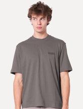 Camiseta Armani Exchange Masculina Regular Rubber Logo Cinza Escuro