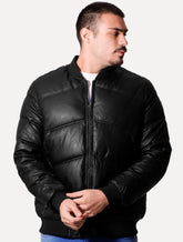 Jaqueta Victory Eagle Masculina PU Leather Bomber Preta