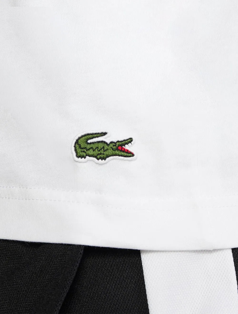 Camiseta Lacoste Masculina Jersey Croco Signature Logo Branca