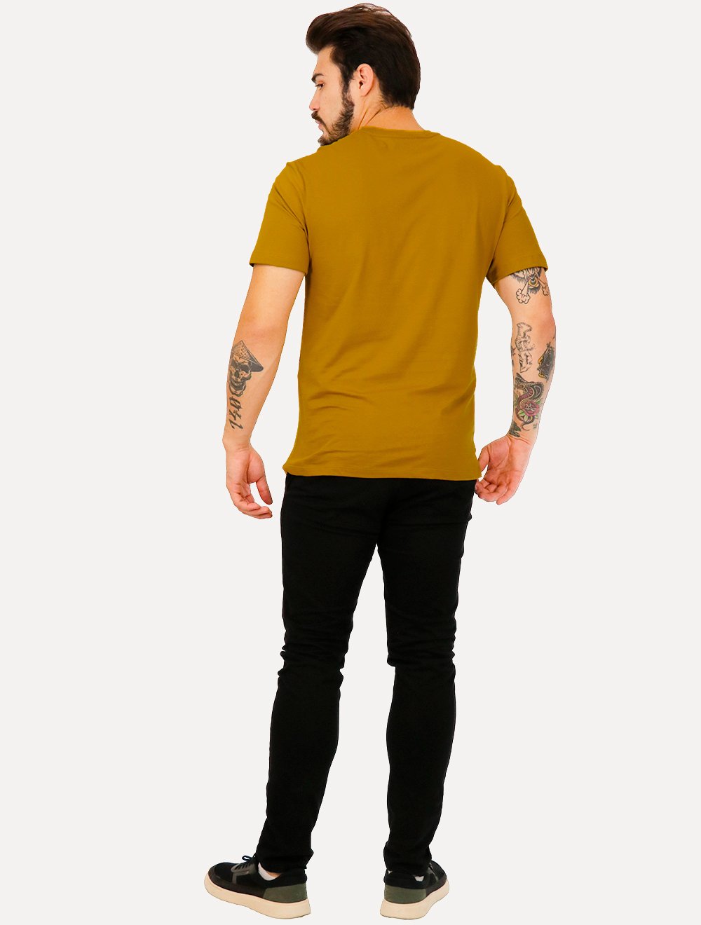 Camiseta Tommy Jeans Masculina Chest Logo Tee Mostarda