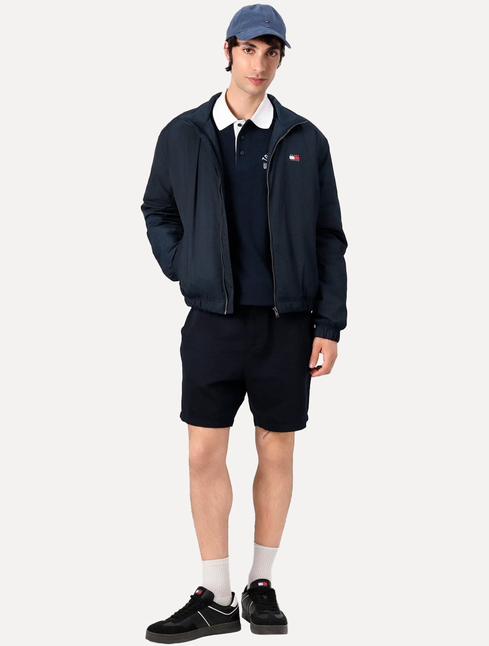 Jaqueta Tommy Jeans Masculina Essential Padded Logo Collar Azul Marinho