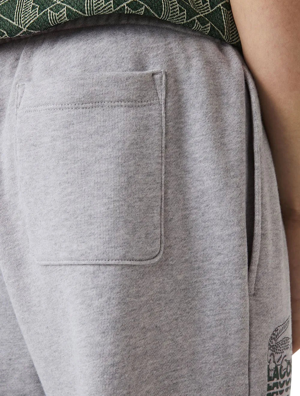 Calça Lacoste Moletom Masculina Croco Logo 1927 Cinza Mescla