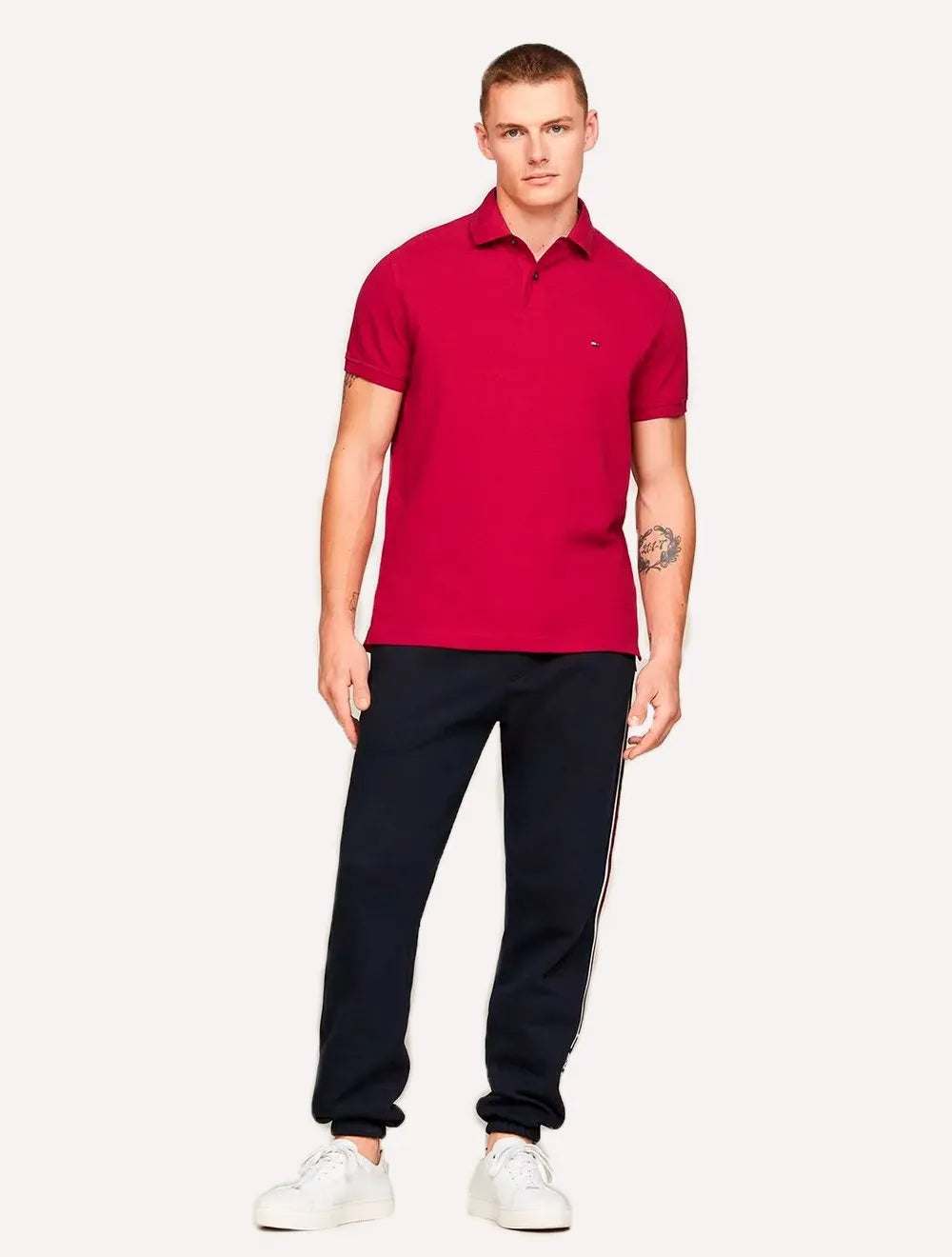 Polo Tommy Hilfiger Masculina Regular Piquet 1985 Vermelho Cereja