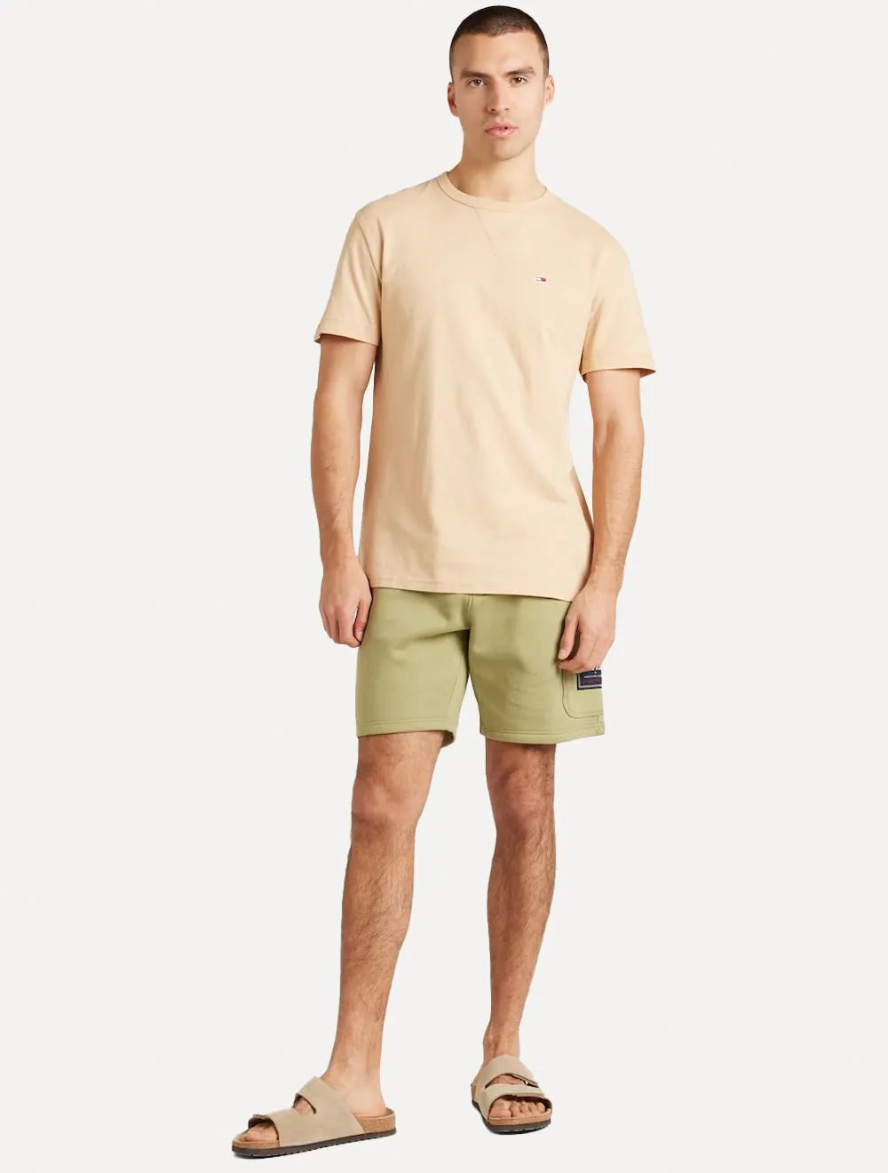 Bermuda Tommy Hilfiger Moletom Masculina Flag Logo Badge Verde Oliva
