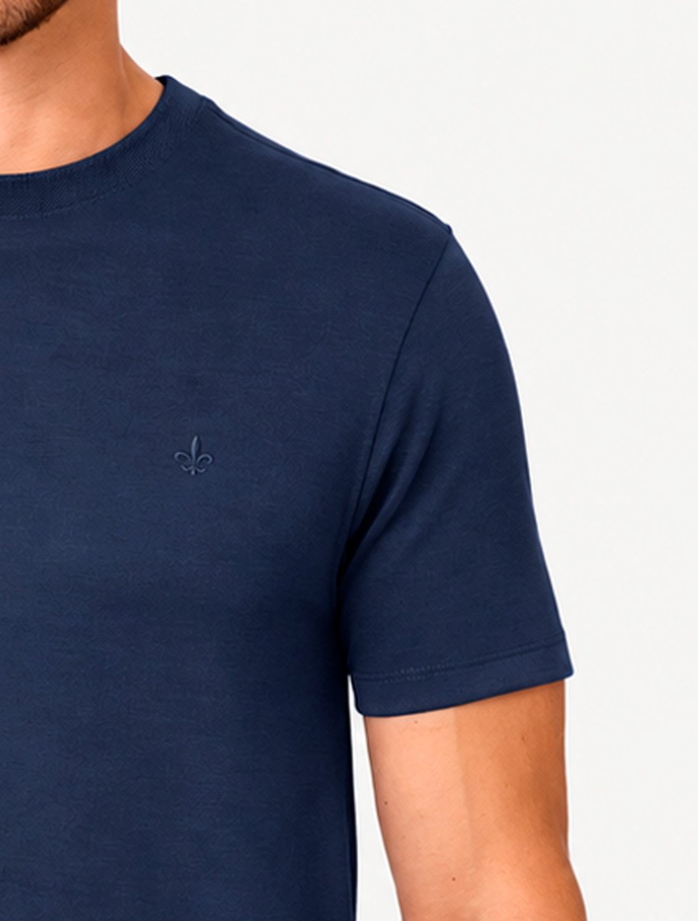 Camiseta Dudalina Masculina Regular Binada Friso Azul Marinho