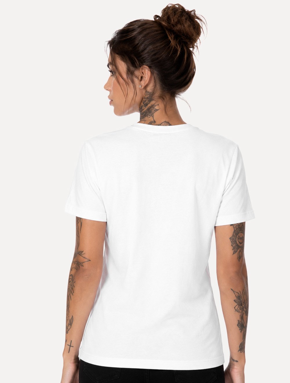 Camiseta Guess Feminina Silk Classic Gold Logo Branca