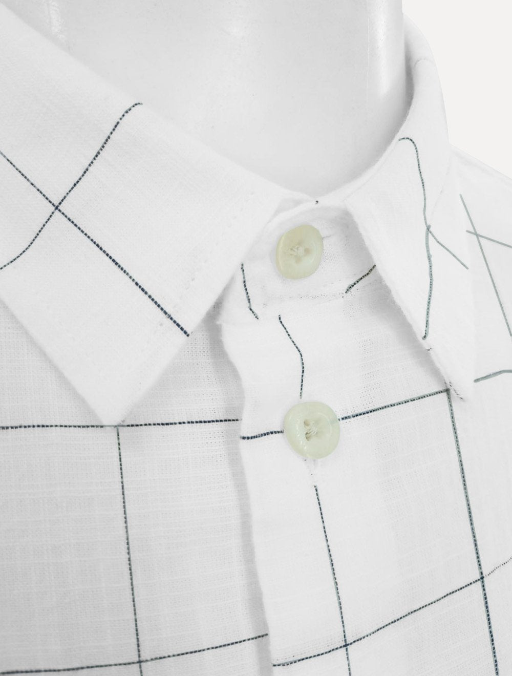 Camisa Tommy Jeans Masculina Manga Curta Regular Xadrez Check Branca