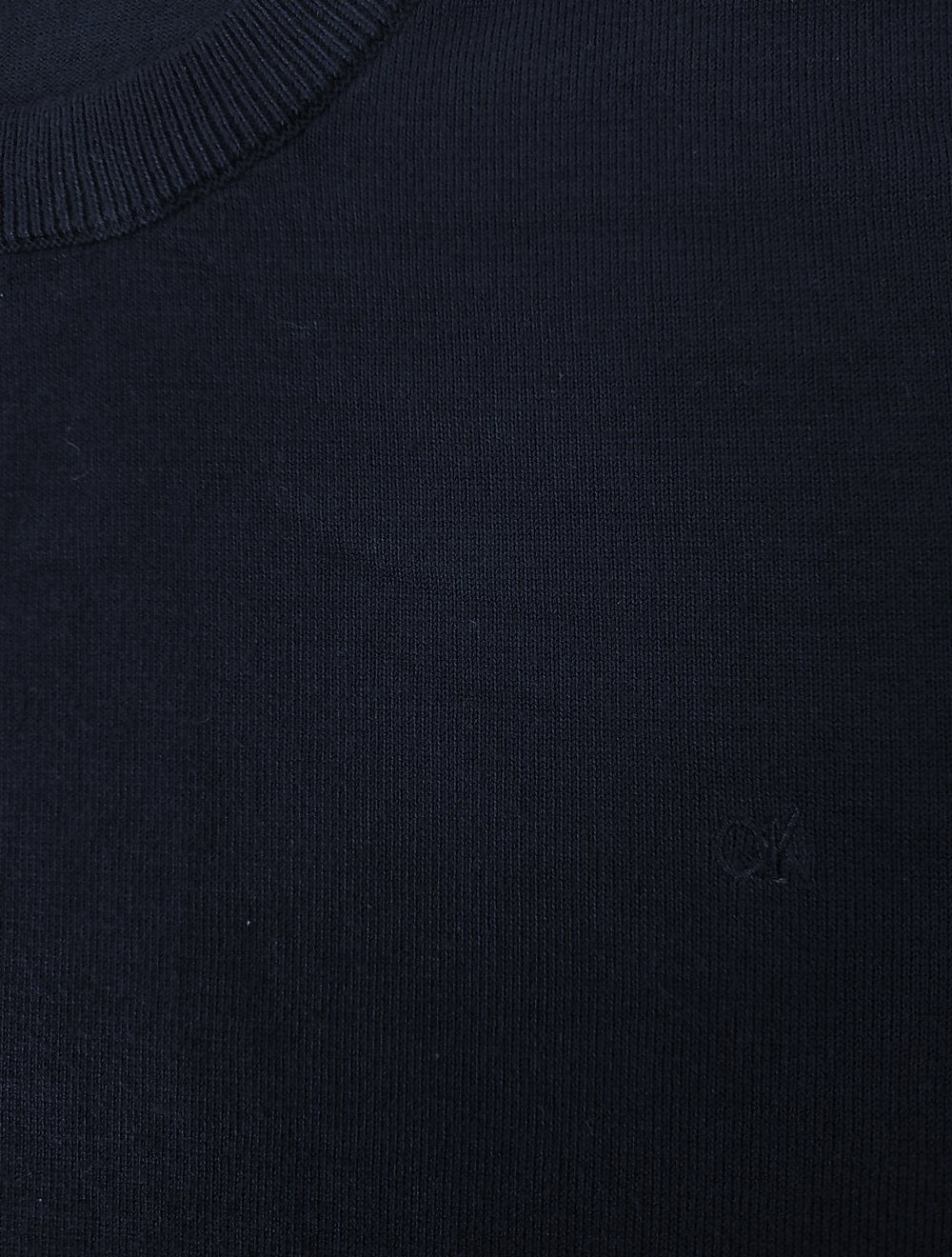 Suéter Calvin Klein Tricot Crewneck CK Logo Azul Marinho