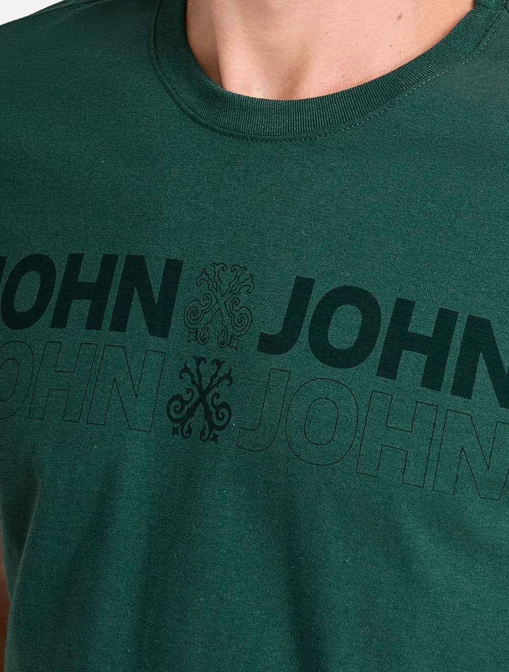 Camiseta John John Masculina Regular Fit Opposites Verde Escuro