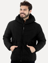 Jaqueta Calvin Klein Masculina Hoodie Matelassê Ziper Preta