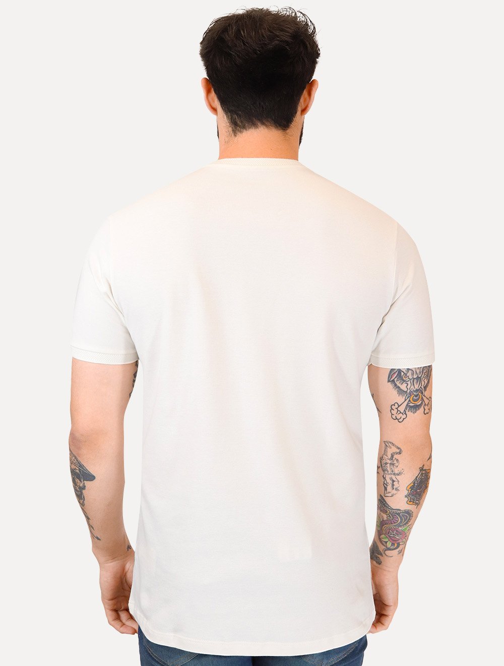 Camiseta Aramis Masculina Piquet Gola Retilinea Textura Off White