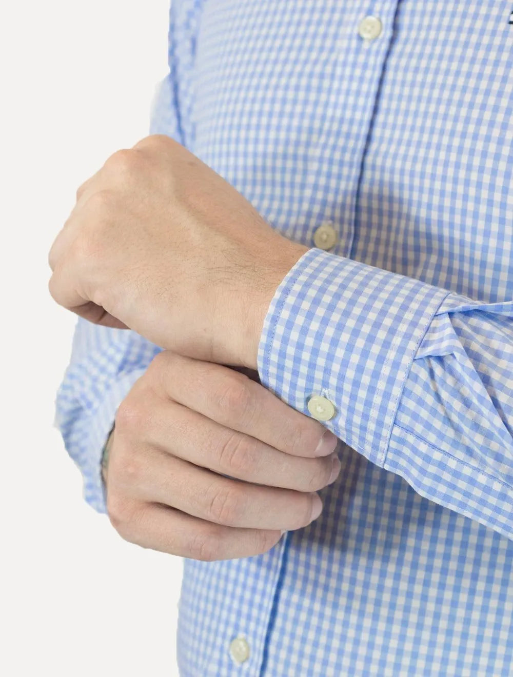 Camisa Tommy Hilfiger Masculina Xadrez Gingham Branca/Azul