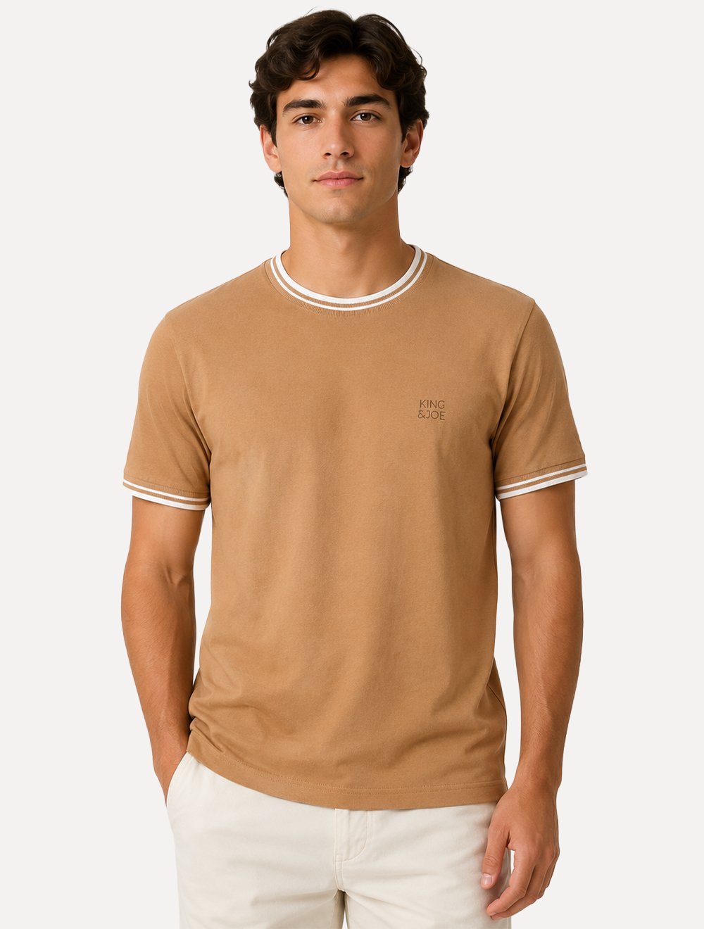 Camiseta King & Joe Masculina Premium Cotton Sport Laranja Claro