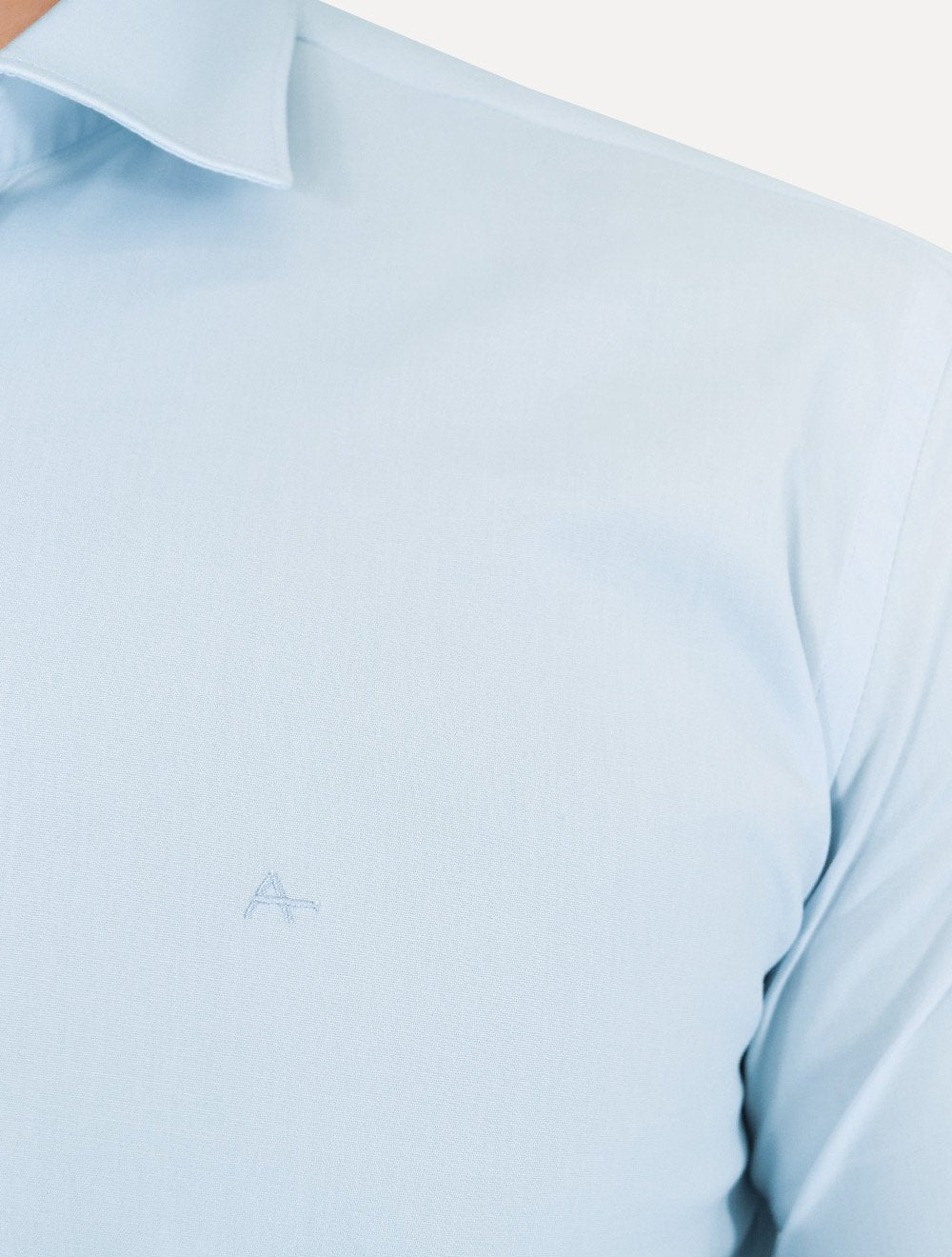 Camisa Aramis Masculina Slim Tricoline Liso Stretch Azul Claro