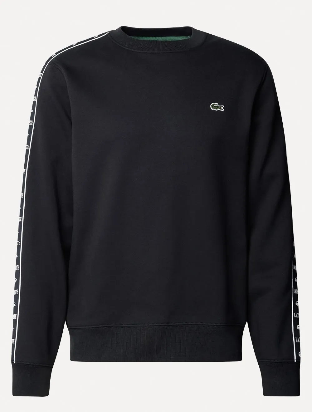 Moletom Lacoste Masculino C-Neck Jogger Logo Stripe Preto