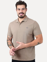 Polo John John Masculina Light Transfer Bege Médio