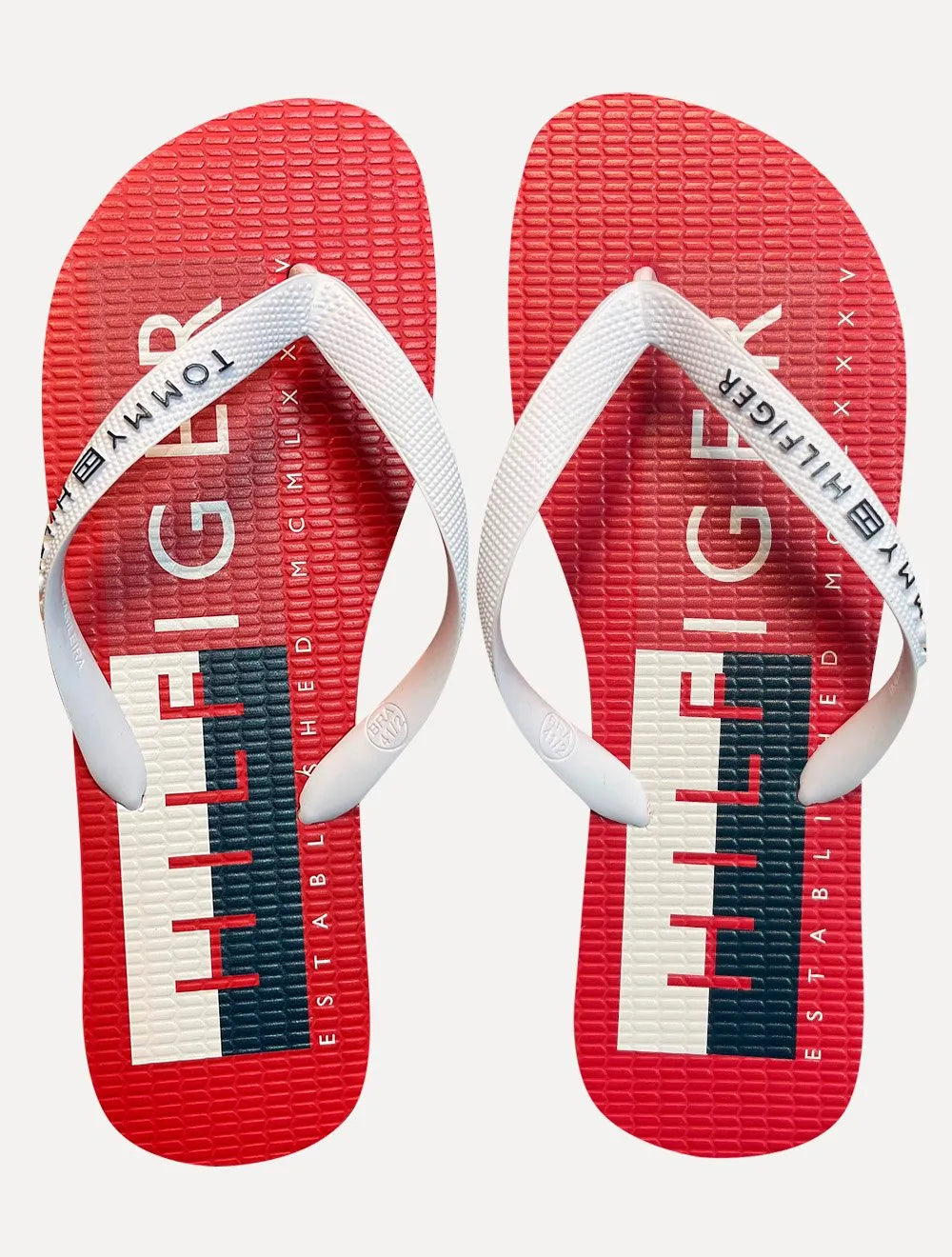 Chinelo Tommy Hilfiger Silk Flag Logo Beach Rubber Vermelho