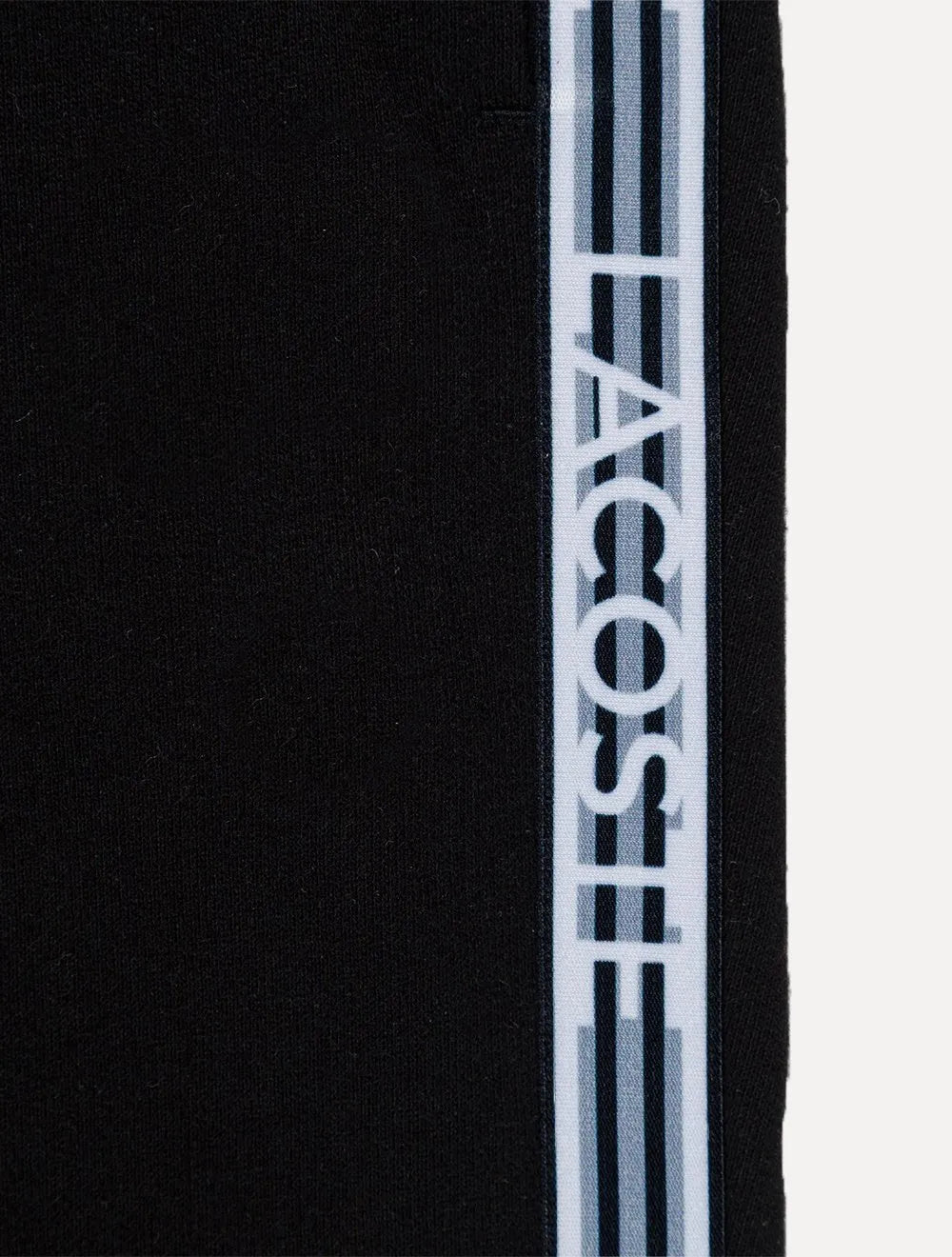 Calça Lacoste Moletom Masculina Jogger Signature Sash Preta