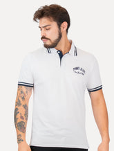 Polo Tommy Jeans Masculina Piquet Regular Tipping Branca