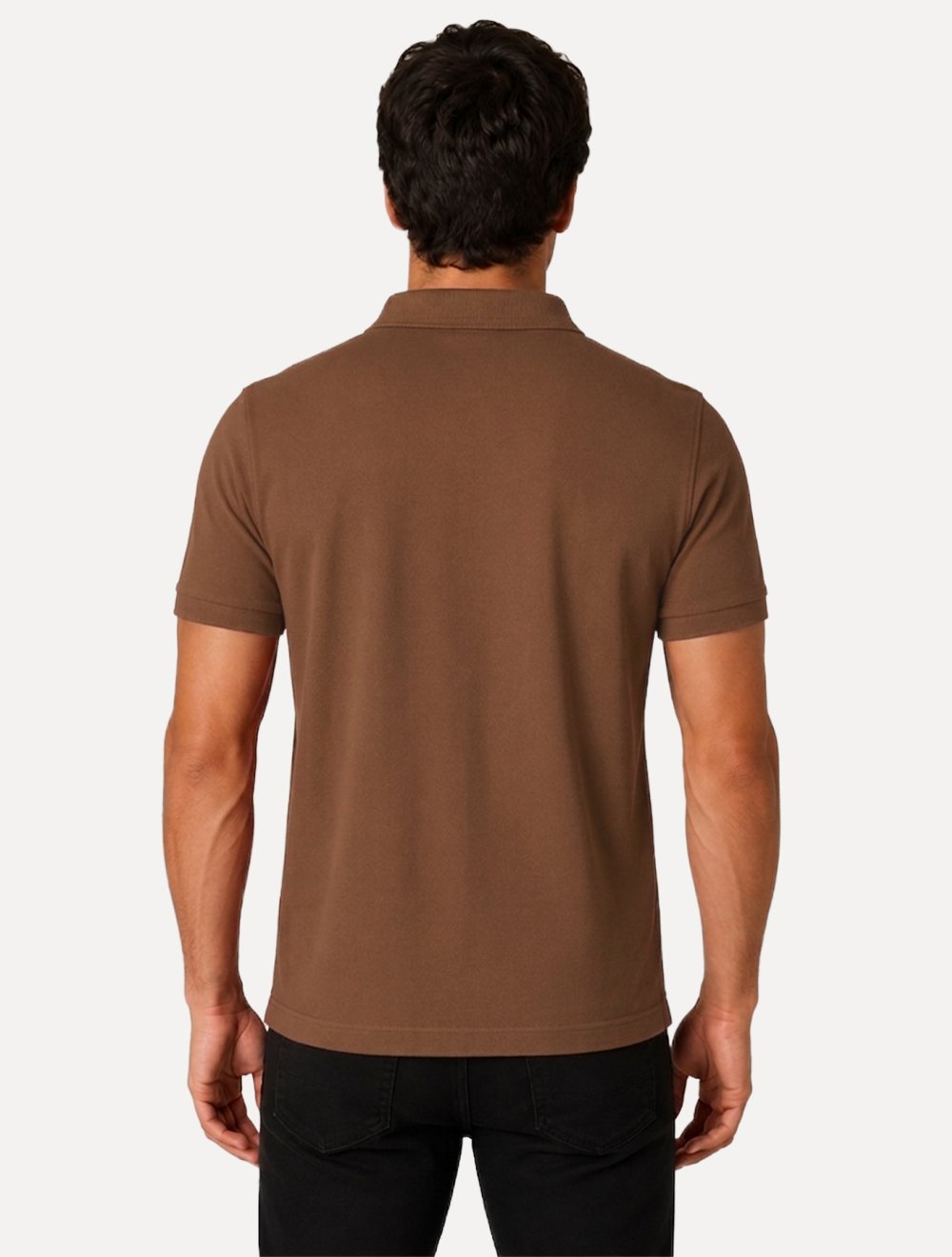 Polo John John Masculina Slim Fit HIgh Mono Marrom Médio