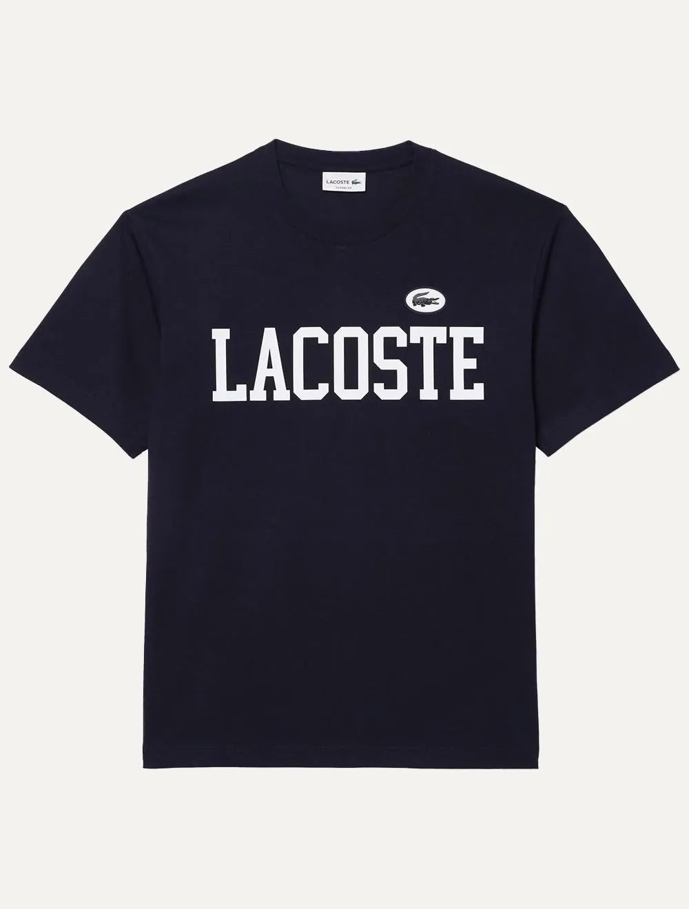 Camiseta Lacoste Masculina Jersey Print Logo Azul Marinho