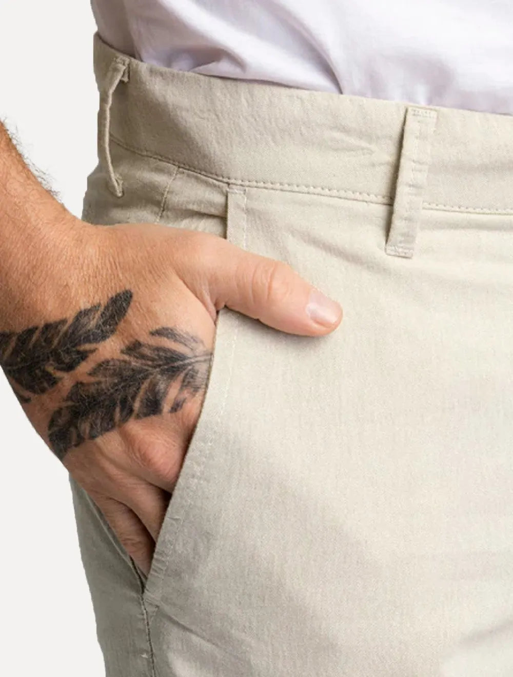 Calça King & Joe Sarja Masculina Slim Areia