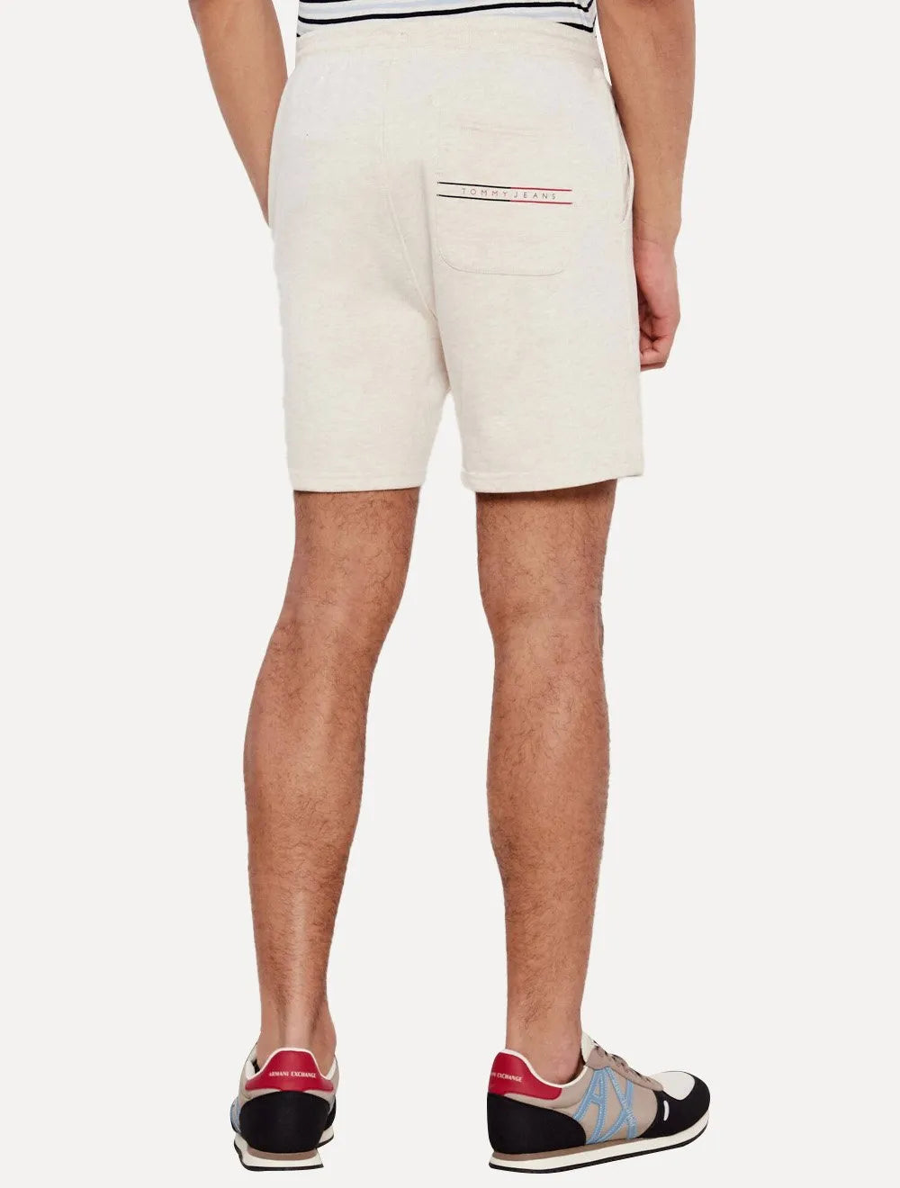 Bermuda Tommy Hilfiger Moletom Logo Mini Faixa Tommy Jeans Off-White Mescla
