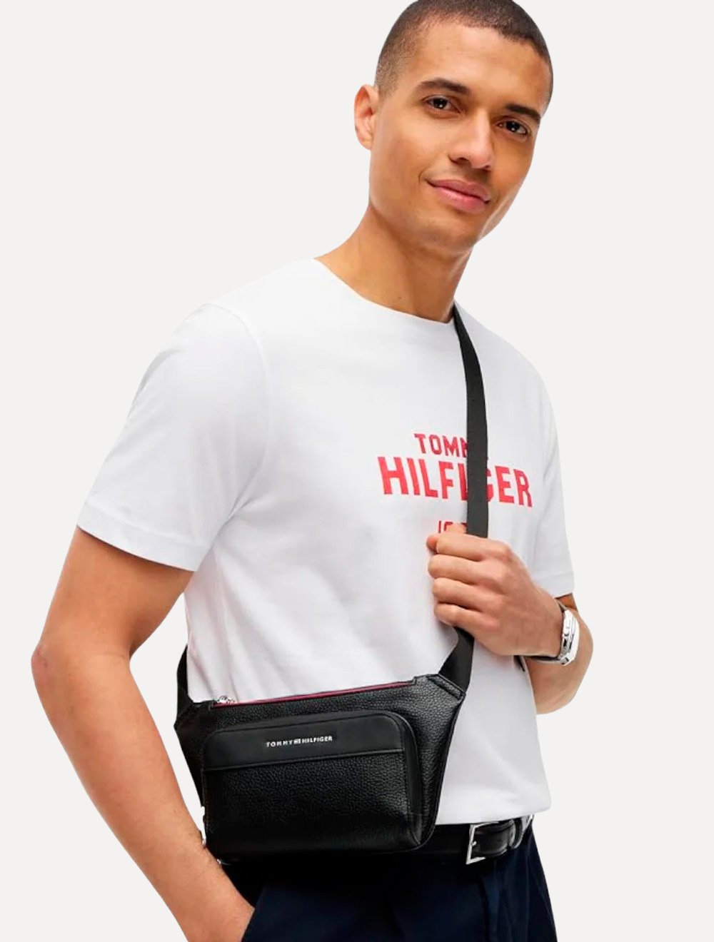 Pochete Tommy Hilfiger Masculino Central Bumbag Preto
