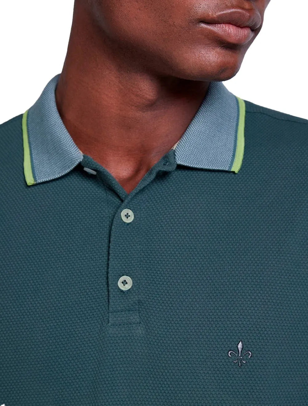 Polo Dudalina Masculina Malha Gola Binada Hive Verde