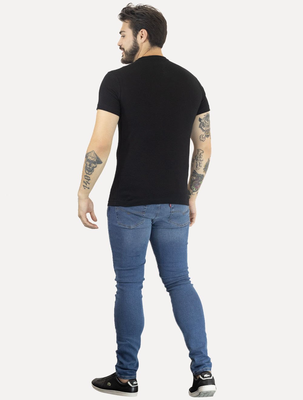 Camiseta Tommy Hilfiger Masculina Regular Stack Preta