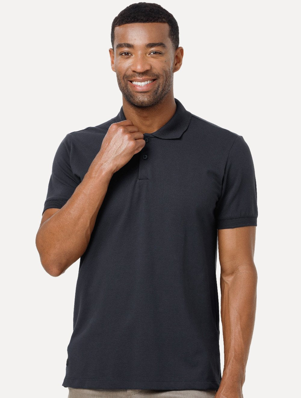 Polo King & Joe Masculina Premium Piquet Slim Azul Marinho