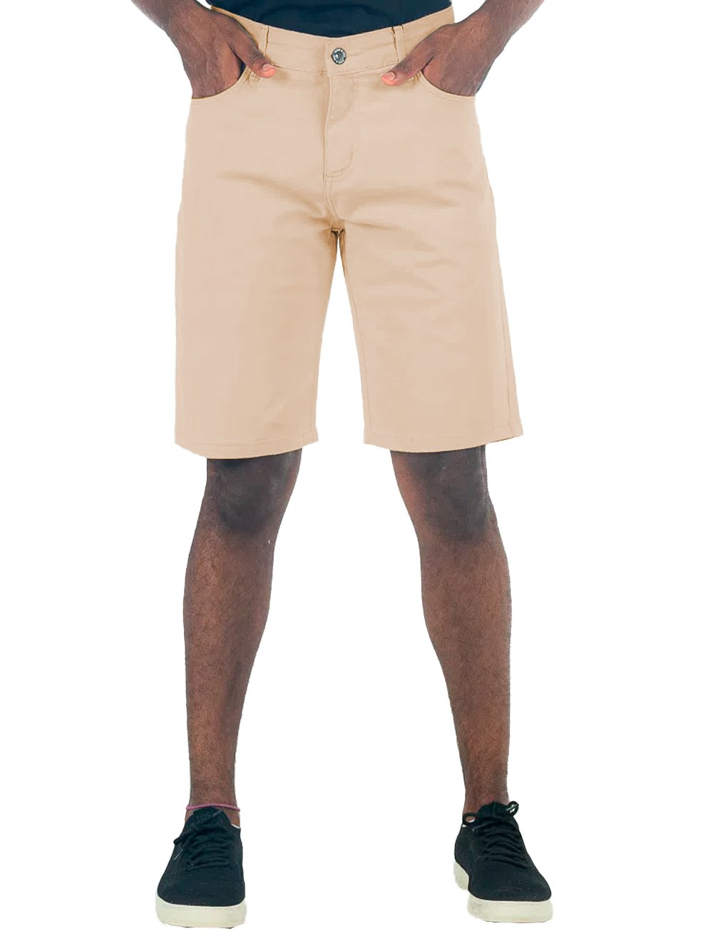 Bermuda King & Joe Sarja Masculina Slim Plaid Areia