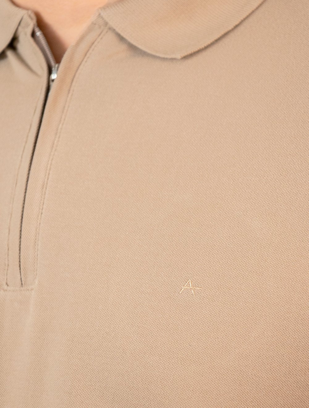 Polo Aramis Masculina Piquet Ziper All Khaki Cáqui