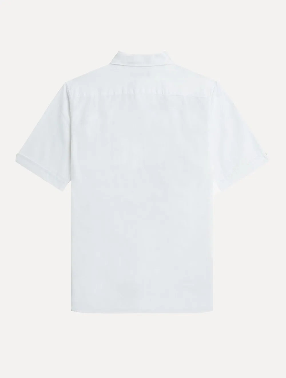 Camisa Fred Perry Masculina Manga Curta Oxford Pocket Black Logo Branca