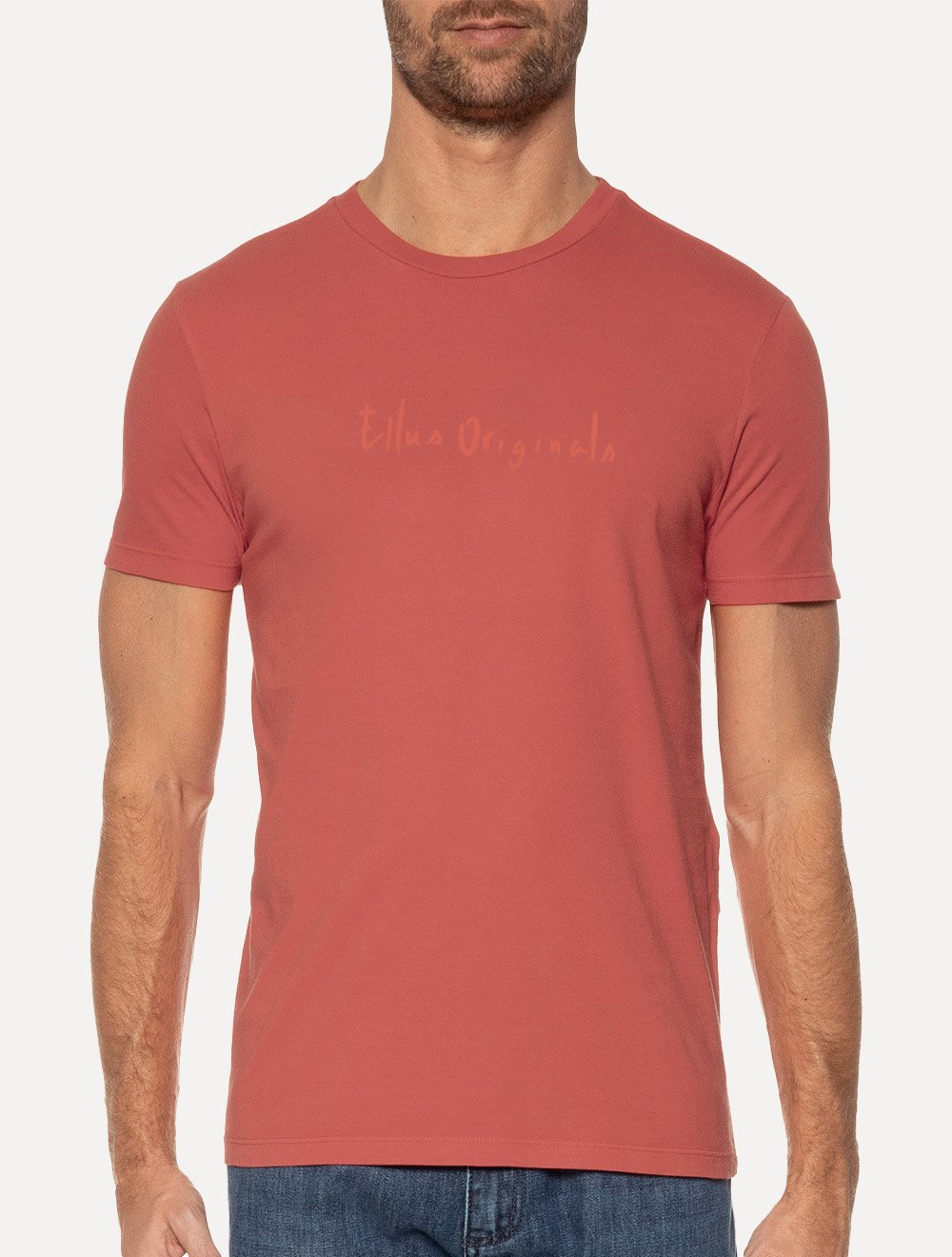 Camiseta Ellus Masculina Cotton Fine Originals Logo Rosa Escuro