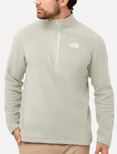 Blusa The North Face Fleece TKA 100 Glacier 1/4 Zip Mono Logo Cinza Claro