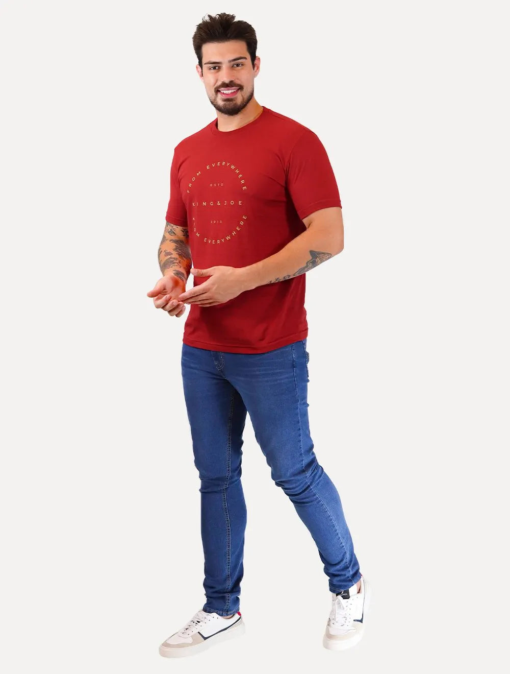 Camiseta King & Joe Masculina Circle From Everywhere Vermelho