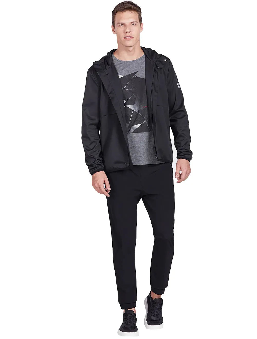 Jaqueta Aramis Masculina Nylon Hoodie Liquid Repeller Preta