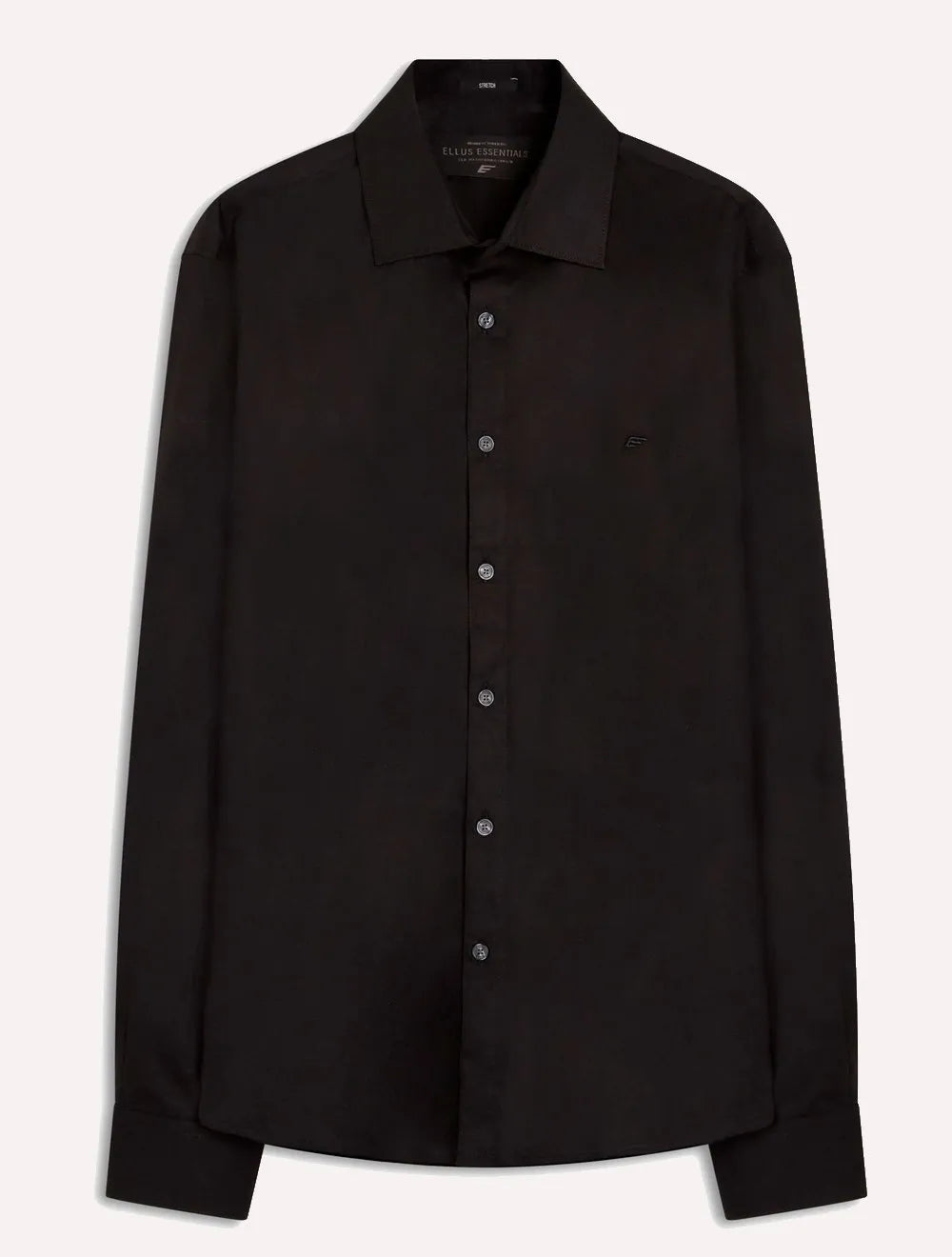 Camisa Ellus Masculina Tricoline LY Classic Italian Preta