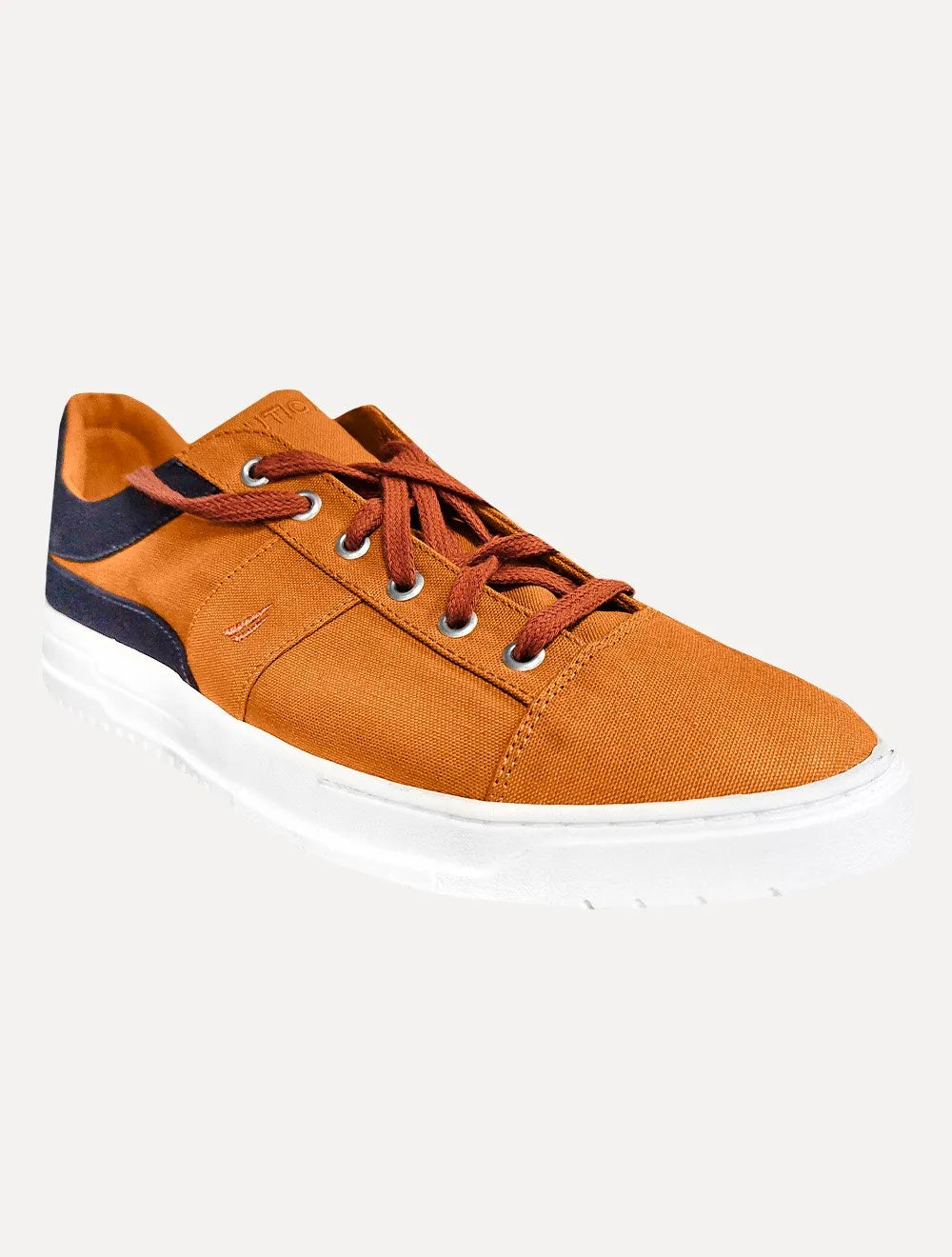 Tênis Nautica Masculino Logo Fanton Lona Caqui Escuro/Azul Marinho