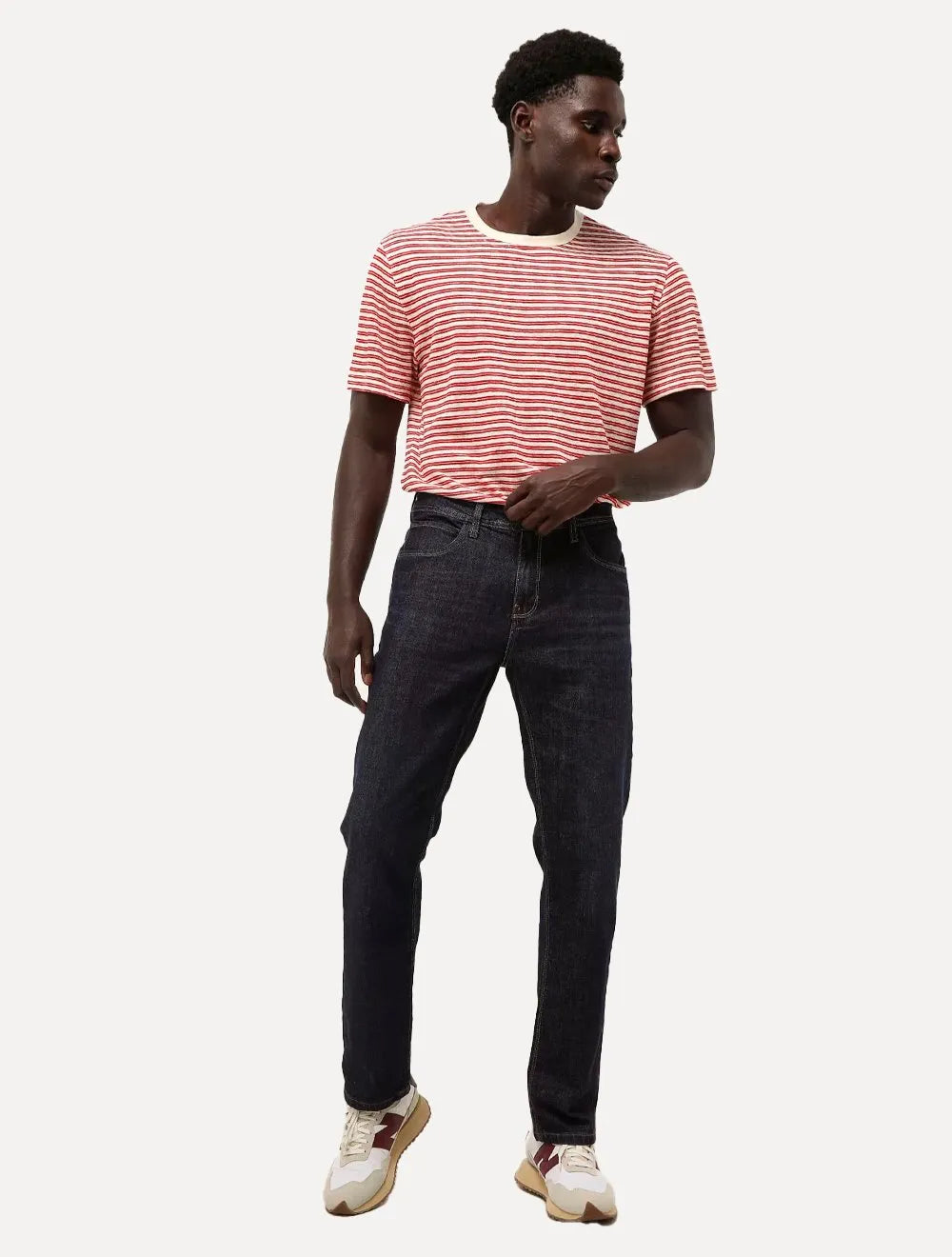 Calça Dudalina Jeans Masculina Straight Stretch Five Pockets Azul Escuro