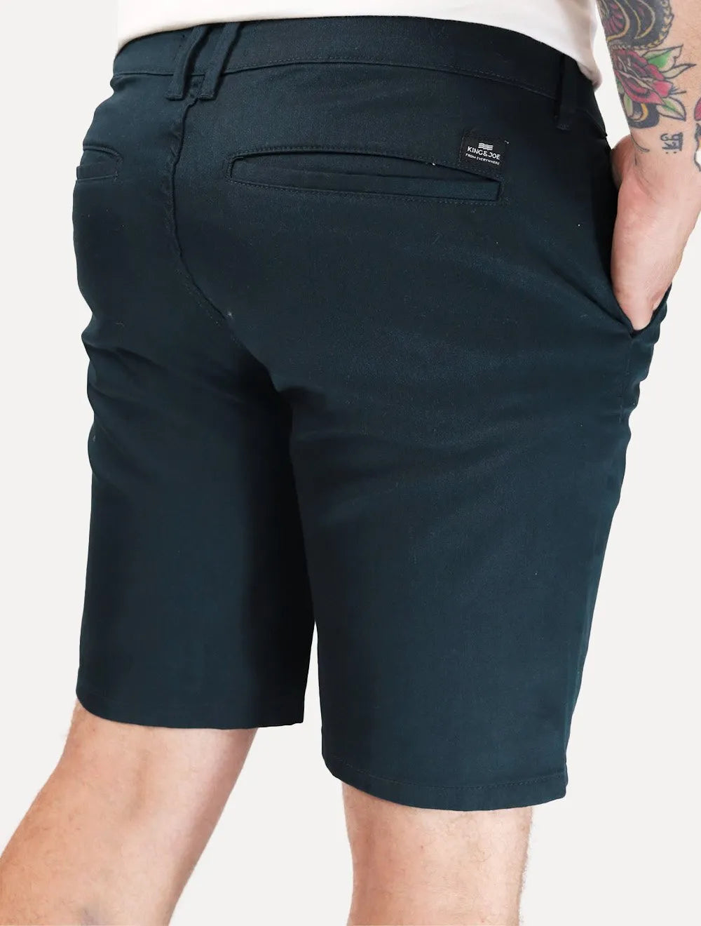 Bermuda King & Joe Masculina Slim Flex Cetim Azul Marinho
