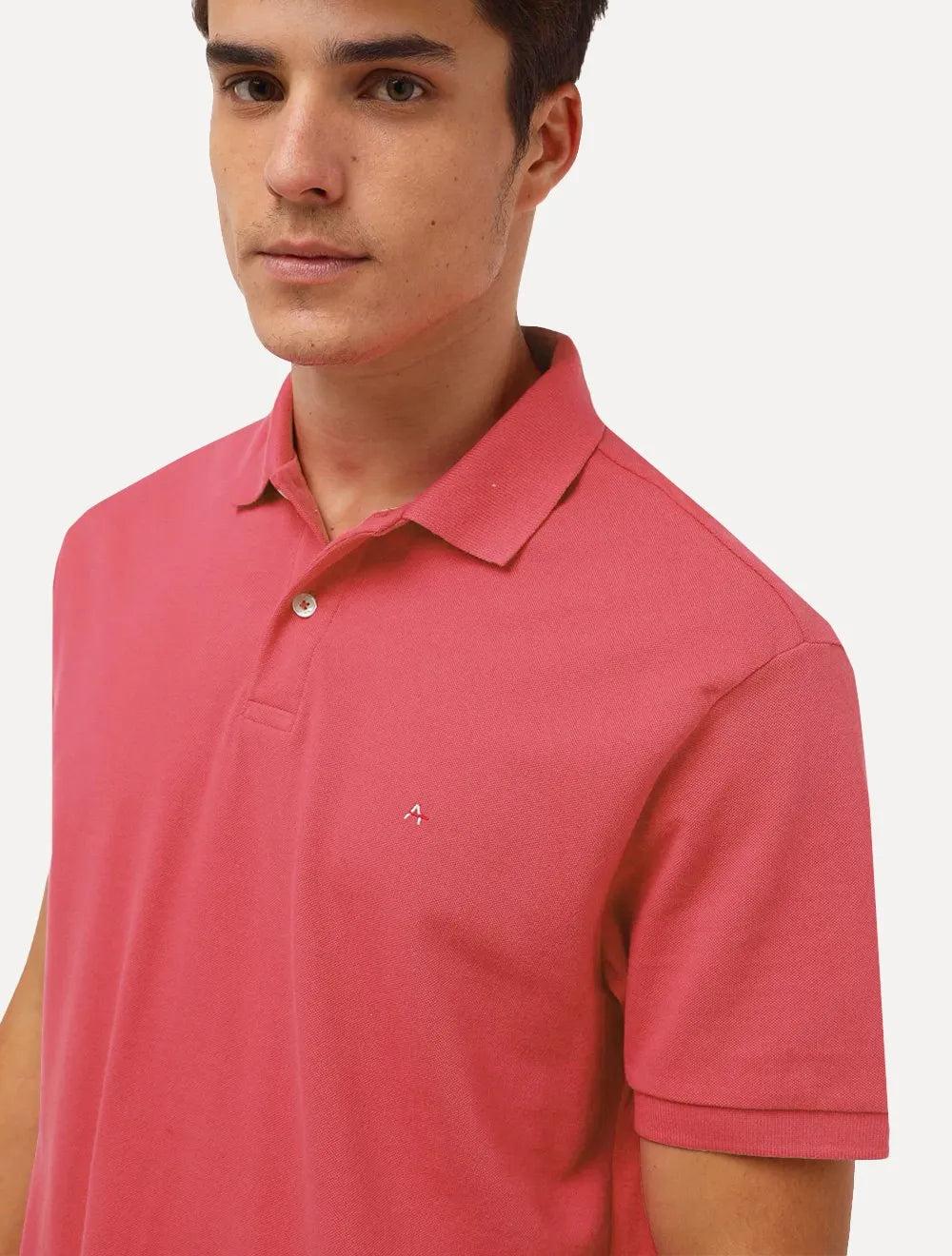 Polo Aramis Masculina Basic Piquet Rosa Coral