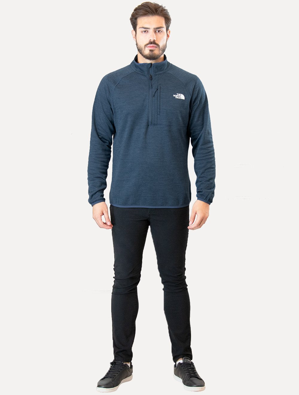 Blusa The North Face Masculina Fleece Canyonlands Half Zip Azul Escuro Mescla
