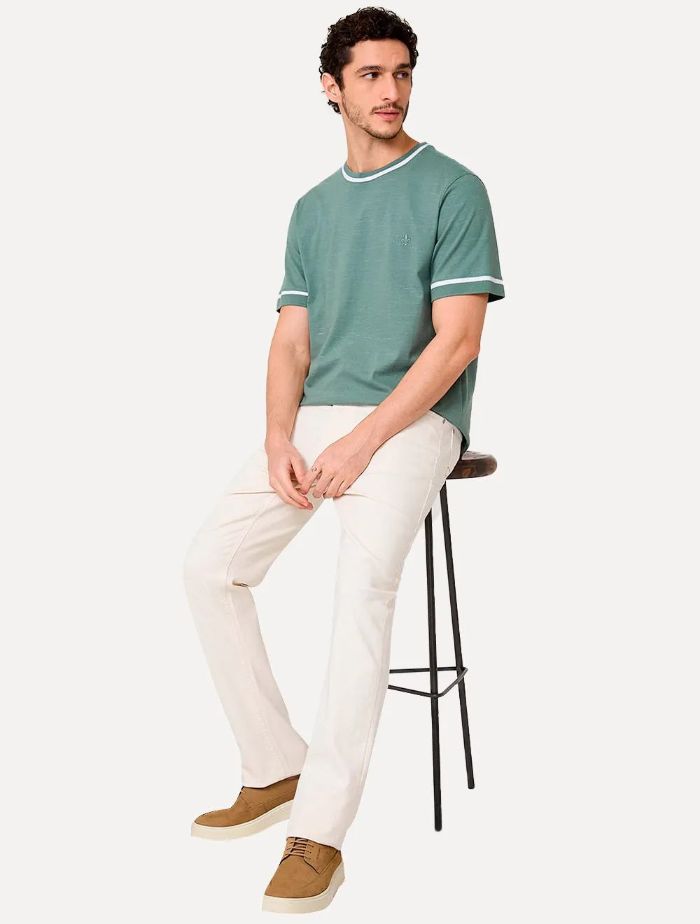 Camiseta Dudalina Masculina Flame Bicolor Verde Médio
